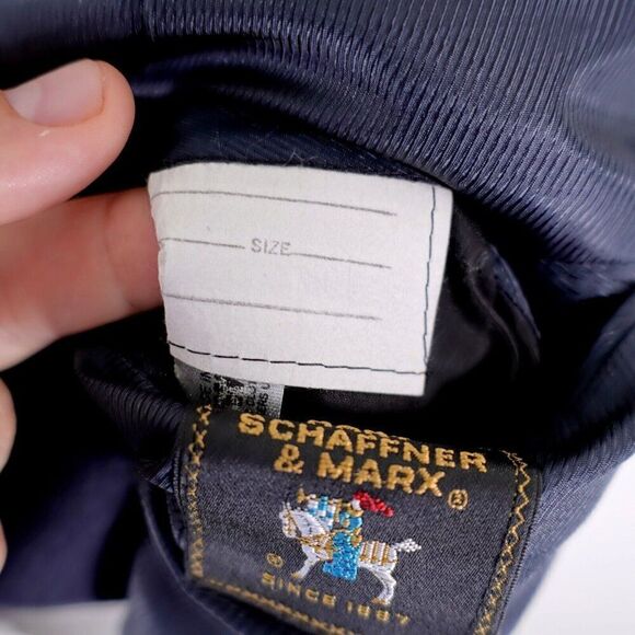 Hart Schaffner Marx Blue Wool 2 Button Blazer 42R Portly - Picture 11 of 13